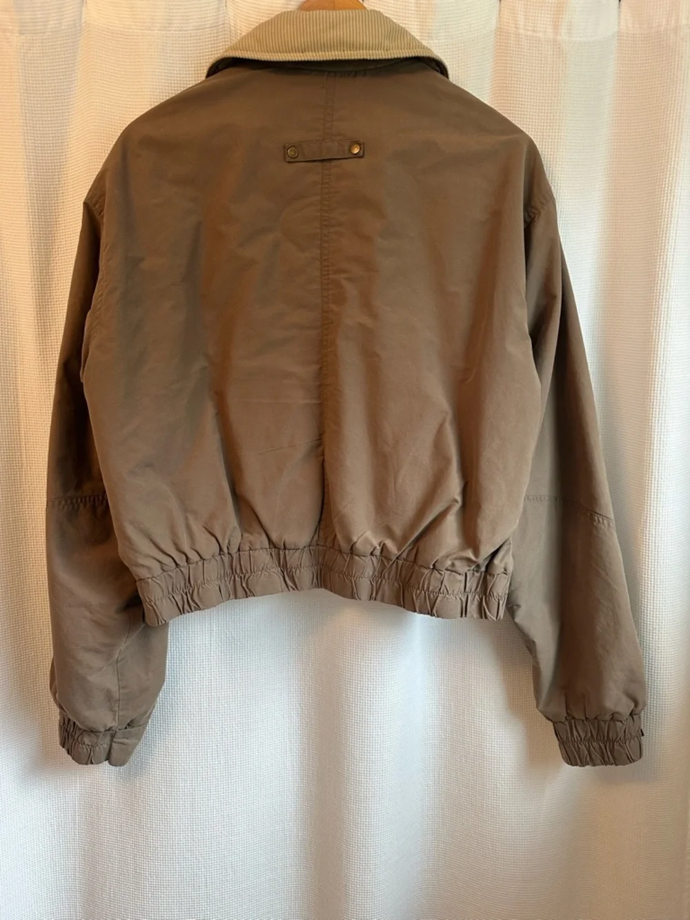 Zara Contrast Collar Waxed Bomber Jacket, S, NWOT - Picture 3 of 5